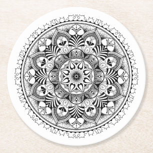 Dessous De Verre Rond Cercle de mandala