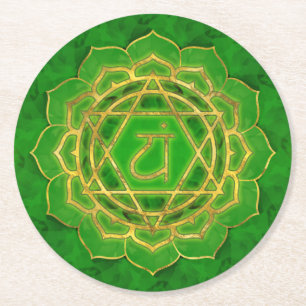 Dessous De Verre Rond Chakra du coeur - Anahata