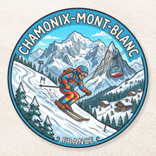 Dessous De Verre Rond Chamonix Mont Blanc France