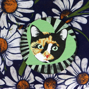 Dessous De Verre Rond Chat Calico