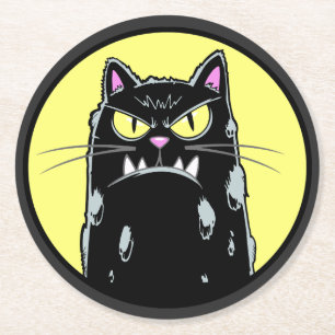 Dessous De Verre Rond Chat en colère