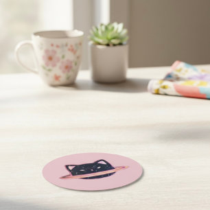 Dessous De Verre Rond Chat Planète