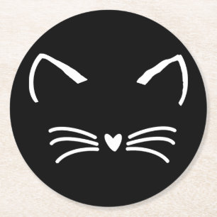 Dessous De Verre Rond Chat sucré Kitten visage