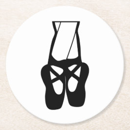 Dessous De Verre Rond Chaussons Bleu Noir En Pointe