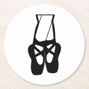 Dessous De Verre Rond Chaussons Bleu Noir En Pointe