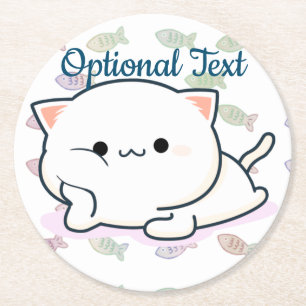 Dessous De Verre Rond Cheeky Kawaii Style Kitten
