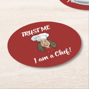 Dessous De Verre Rond Chef femme