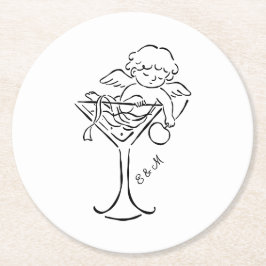 Dessous De Verre Rond Cherub Cupid Cocktail Wedding Engagement 