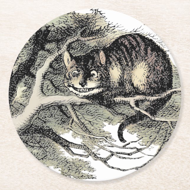 Dessous De Verre Rond Cheshire Chat Alice Wonderland Classic (Devant)
