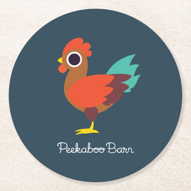 Dessous De Verre Rond Chester le coq (Devant)