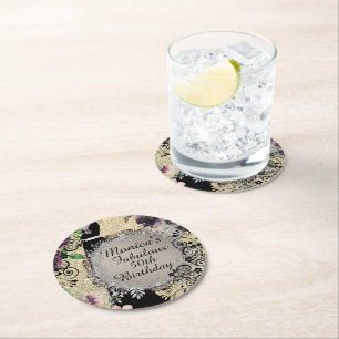 Dessous De Verre Rond Chic Elegant Fabulous 50e anniversaire