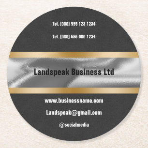 Dessous De Verre Rond Chic Gold Black Suede promouvoir l'entreprise