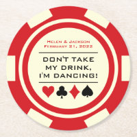 Chip de poker rouge et blanc Je suis Dancing Drink