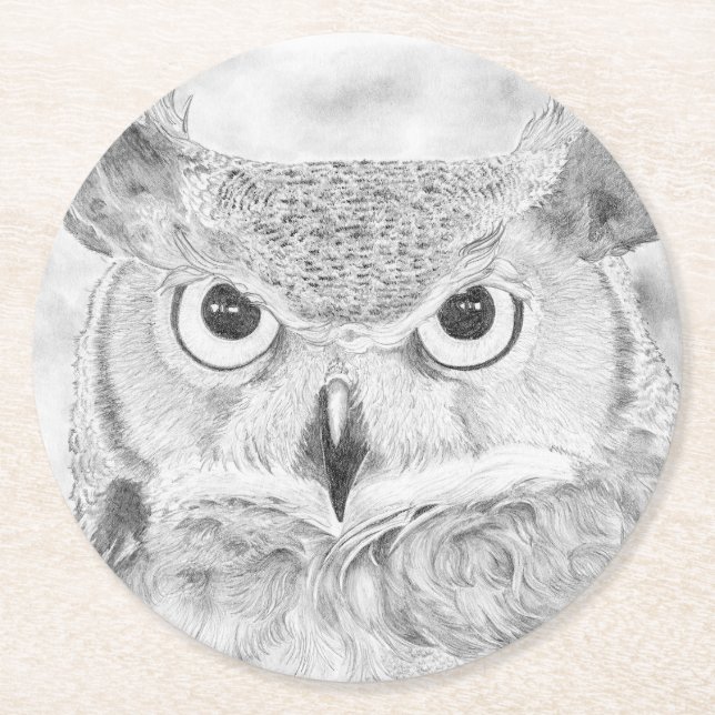 Dessous De Verre Rond Chouette (Devant)