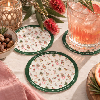 Dessous De Verre Rond Christmas Down Under Personalized Paper Coasters