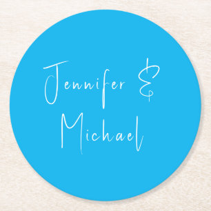 Dessous De Verre Rond Ciel bleu classique mariage