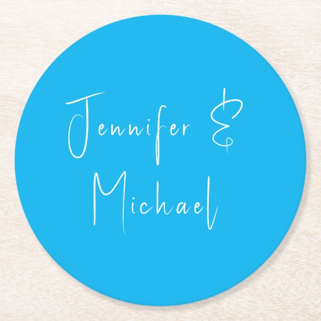 Dessous De Verre Rond Ciel bleu classique mariage (Devant)