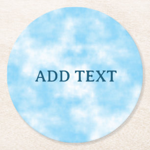 Dessous De Verre Rond Ciel bleu et art Cloud personnalisés