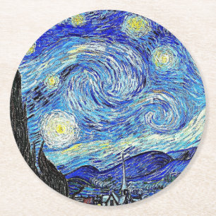 Dessous De Verre Rond Ciel Vintage Nuit Nuit Étoilée