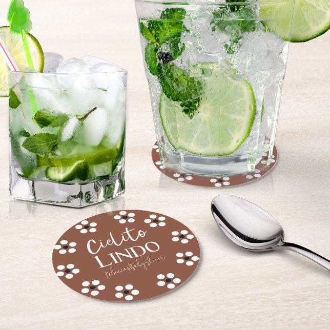 Dessous De Verre Rond Cielito Lindo Talavera Baby shower mexicain Fiesta (Créateur téléchargé)