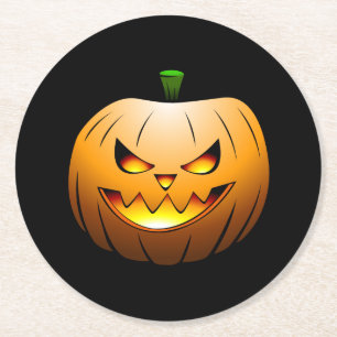 Dessous De Verre Rond Citrouille d'Halloween