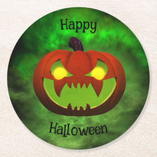 Dessous De Verre Rond Citrouille d'Halloween éffrayant
