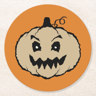 Dessous De Verre Rond Citrouille d'horreur d'Halloween Zombie