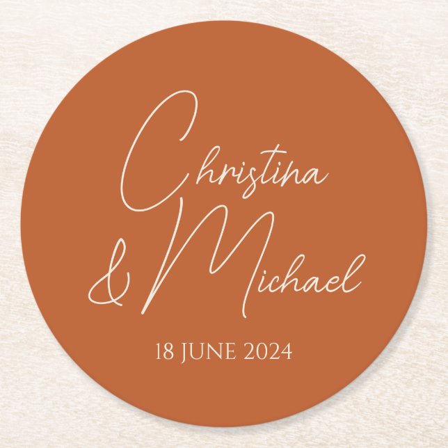 Dessous De Verre Rond Citrouille ・ Script manuscrit moderne (Devant)