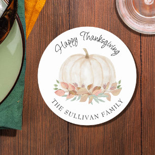 Dessous De Verre Rond Citrouille Thanksgiving