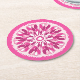 Dessous De Verre Rond Citrus Slices Citron rose