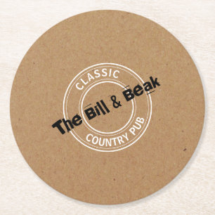 Dessous De Verre Rond Classic Country Pub Logo, Pub/Brasserie