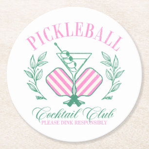 Dessous De Verre Rond Club Cocktail Pickleball