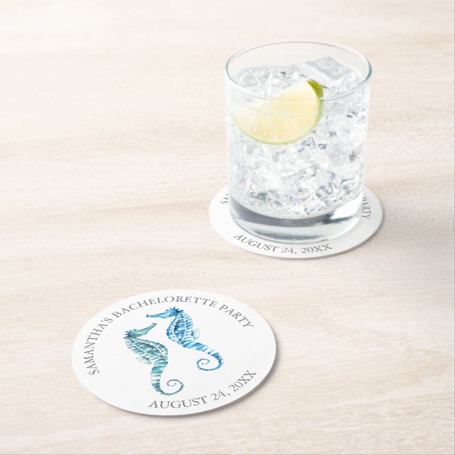 Dessous De Verre Rond Coastal Bachelorette Party (En situation)