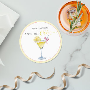 Dessous De Verre Rond Cocktail de citron Coquette Un peu plus âgé Annive