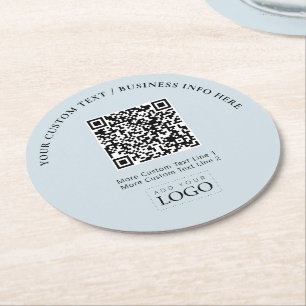 Dessous De Verre Rond Code QR de logo d'entreprise simple et promotionne