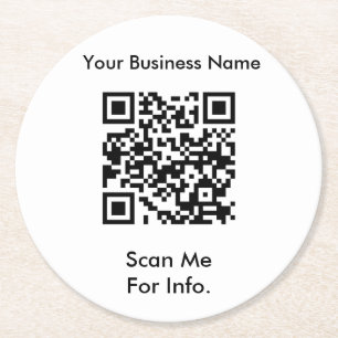 Dessous De Verre Rond Code QR entreprise