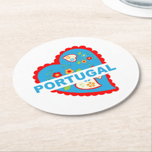 Dessous De Verre Rond Coeur portugais joyeux