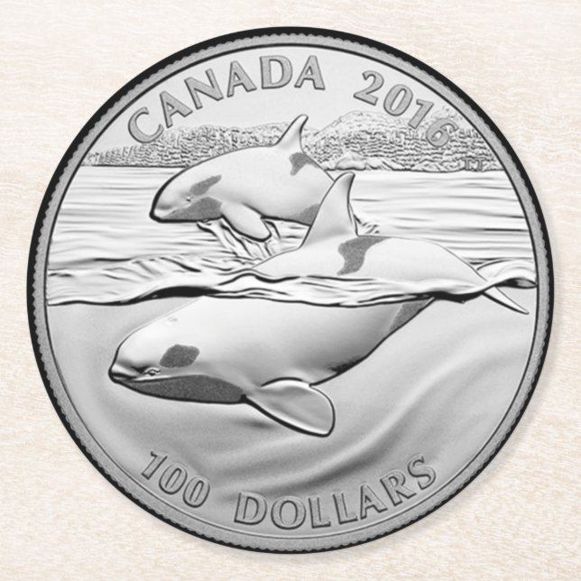 DESSOUS DE VERRE ROND COIN ORCAS (Devant)