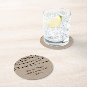 Dessous De Verre Rond Collection de Mariages Rustic Kraft