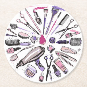Dessous De Verre Rond Conception de cercle de maquillage
