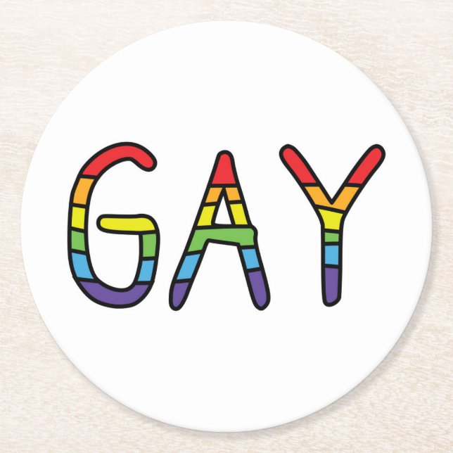 Dessous De Verre Rond Conception de Doodle Gay (Devant)
