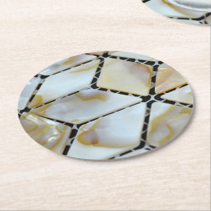 Dessous De Verre Rond Conception de Nacre