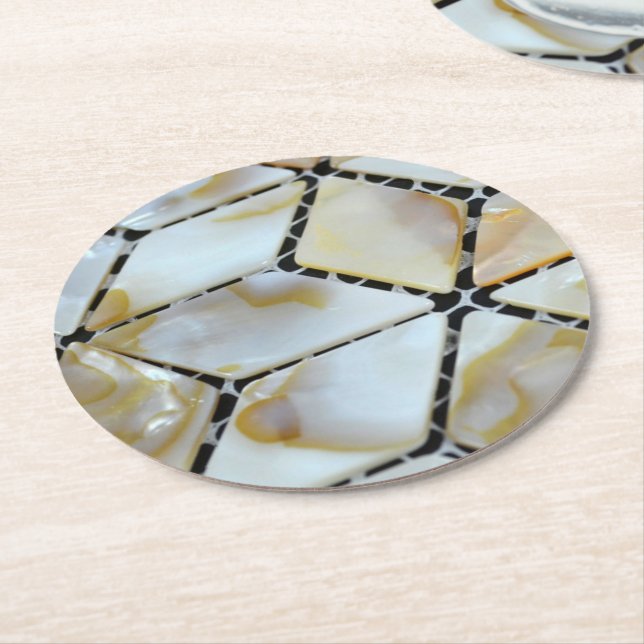 Dessous De Verre Rond Conception de Nacre (Incliné)