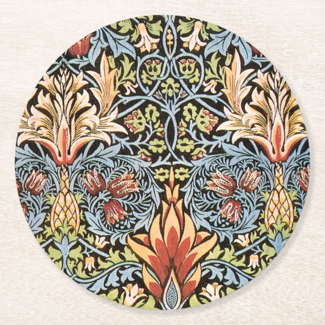 Dessous De Verre Rond Conception de Snakeshead William Morris (Devant)