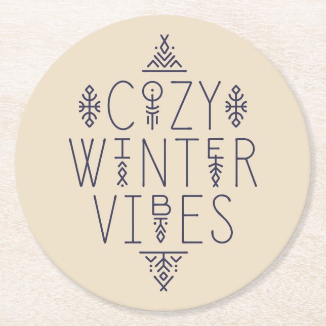 Dessous De Verre Rond Conception de vidéos d'hiver (Devant)