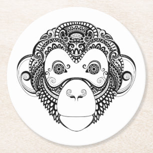 Dessous De Verre Rond Conception inspirée de singe