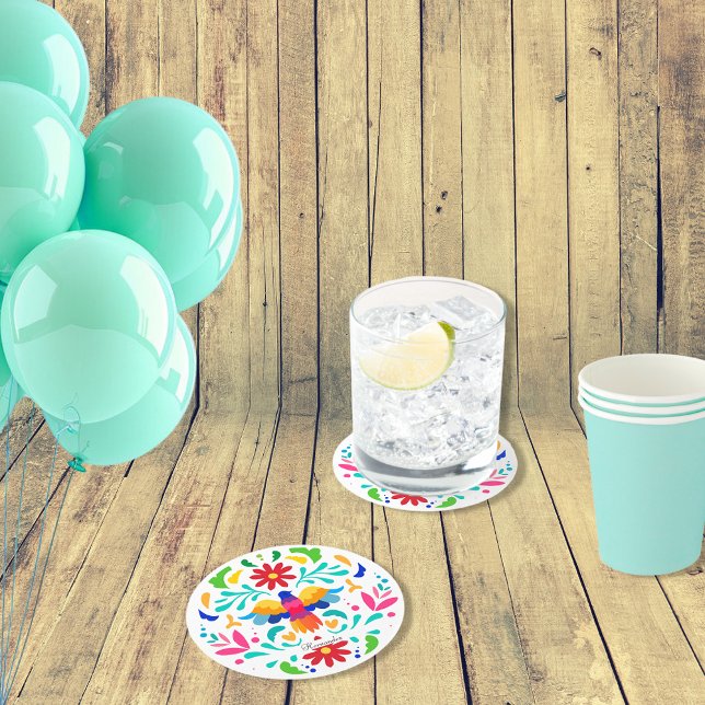 Dessous De Verre Rond Conception Otomi Mexicaine (Créateur téléchargé)