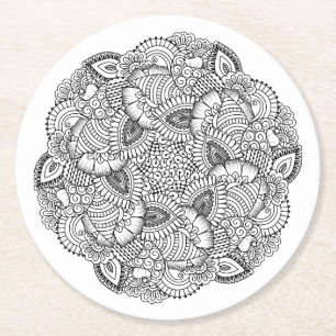Dessous De Verre Rond Conception ronde de griffonnage