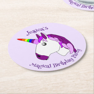 Dessous De Verre Rond Conception Unicorn personnalisée