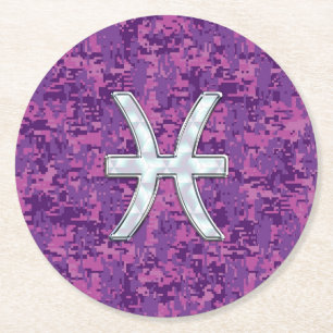 Dessous De Verre Rond Connexion Zodiac Pisces sur Camion numérique Fuchs